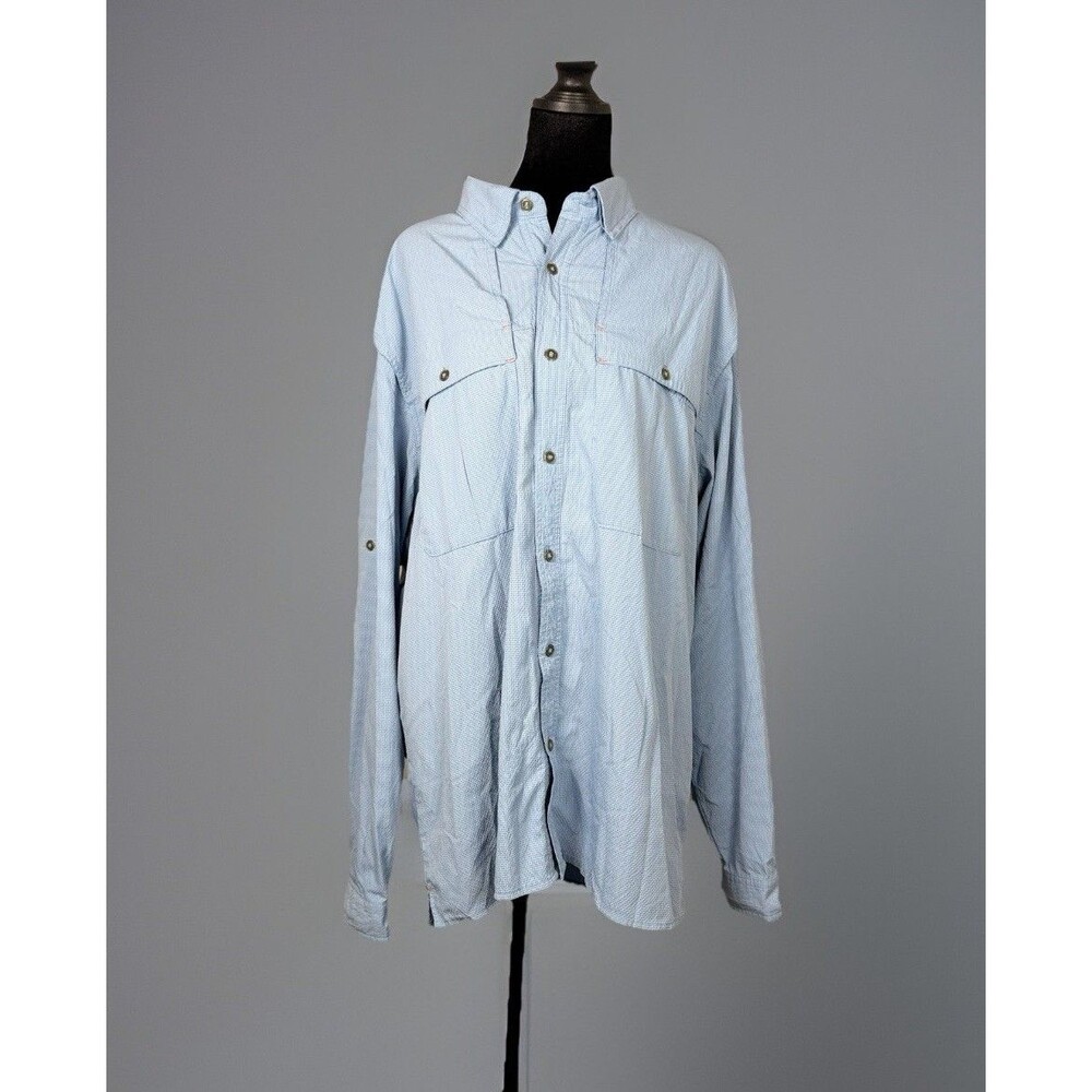 Orvis Men’s Fishing Shirt XL Blue Vented Performance Button Down Long Sleeve - Picture 2 of 12